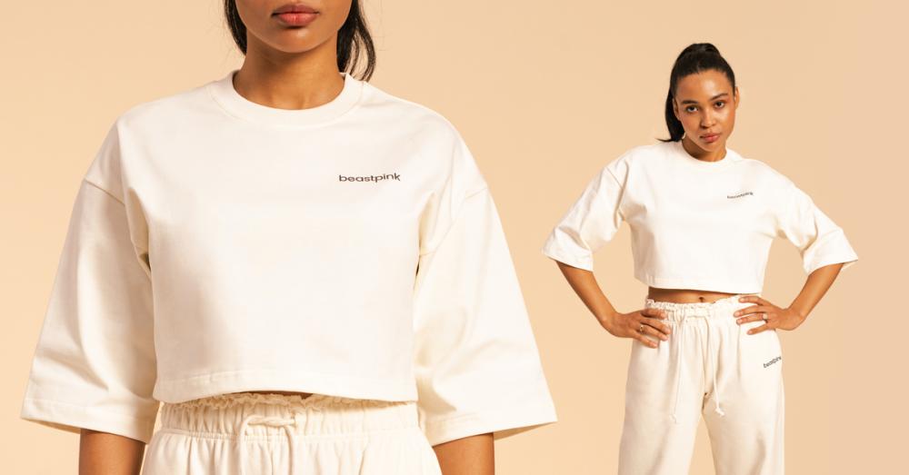 Ženska majica Cropped Serenity u boji slonovače - BeastPink