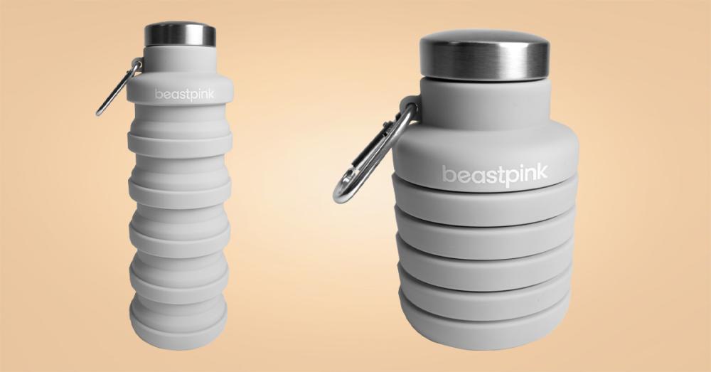 Sklopiva flaša - Collapsible Water Bottle Siva 500 ml - BeastPink 