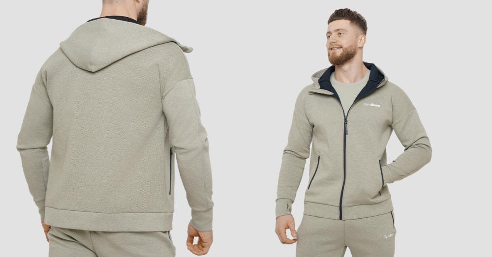 Agile Zip Up Hoodie Sage - GymBeam	
