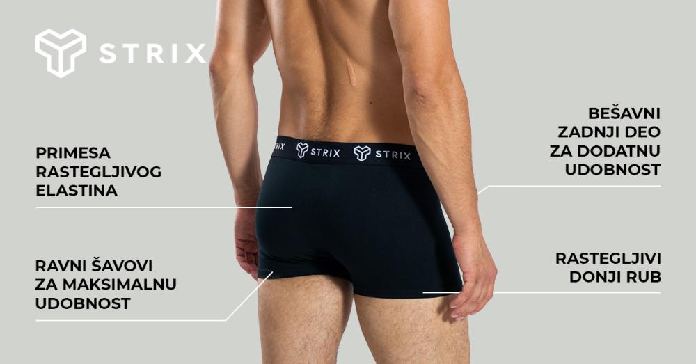 Muške Essential 2 Pack crne bokserice - STRIKS