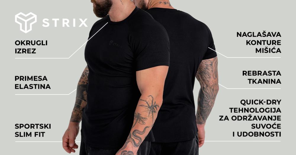 Rebrasta majica bela - STRIKS