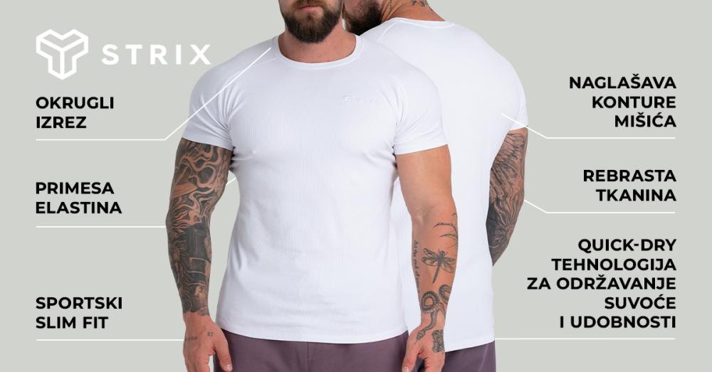 Rebrasta majica bela - STRIKS