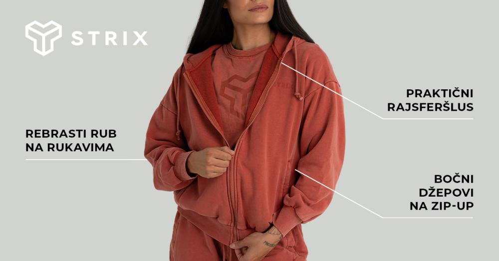 Ženska kapulja sa rajsferšlusom, crna - STRIKS