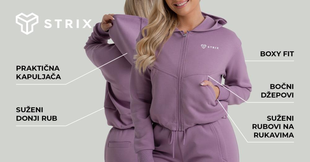 Ženska ZOA dukserica sa rajsferšlusom crna - STRIKS