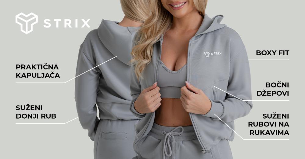 Ženska ZOA dukserica sa rajsferšlusom crna - STRIKS