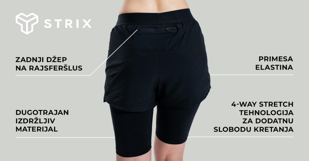 Ženske ULTRA 2u1 kratke pantalone Graistone - STRIKS