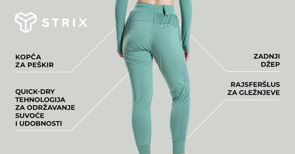 Ženske ULTRA crne sportske pantalone - STRIKS