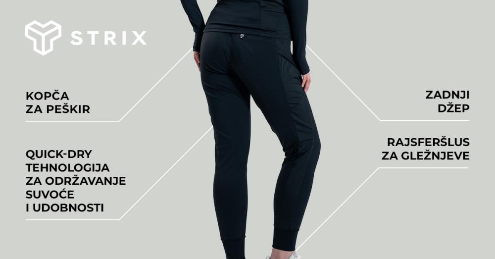 Ženske ULTRA crne sportske pantalone - STRIKS