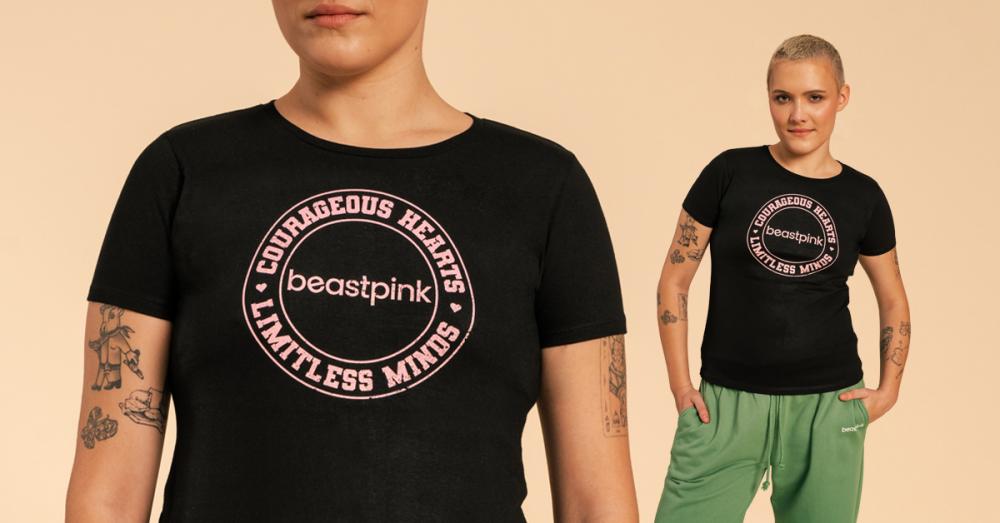 Ženska majica kratkih rukava Serenity crna - BeastPink