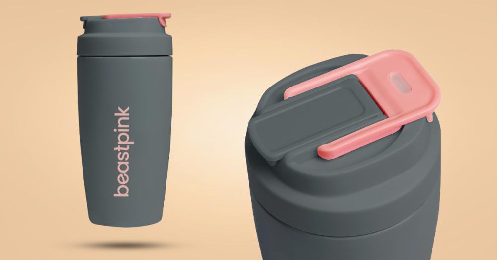 Termohrnček 500 ml Grey - BeastPink