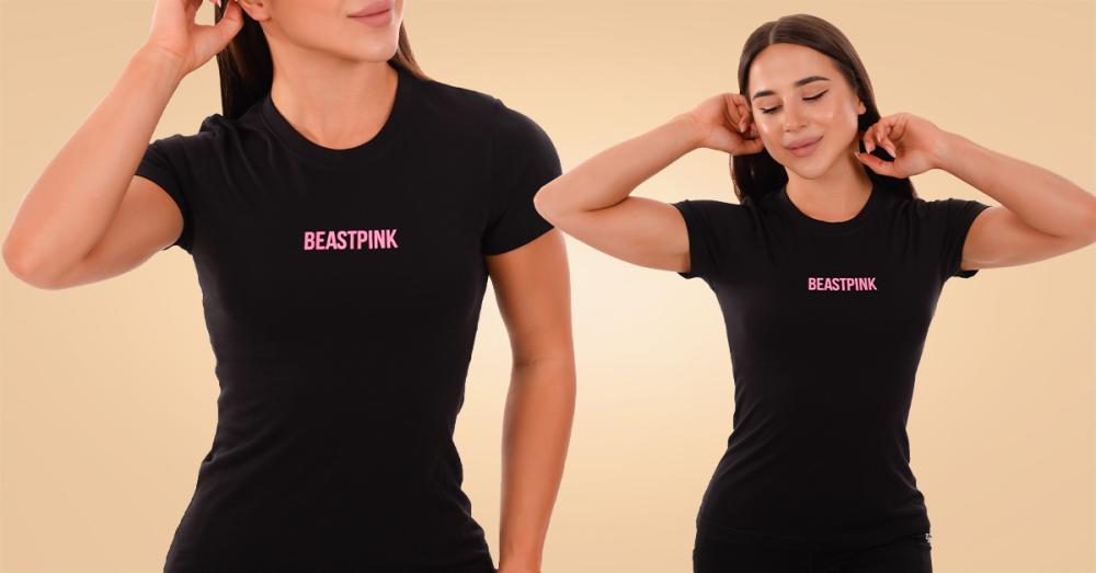 Ženska dnevna majica crna - BeastPink