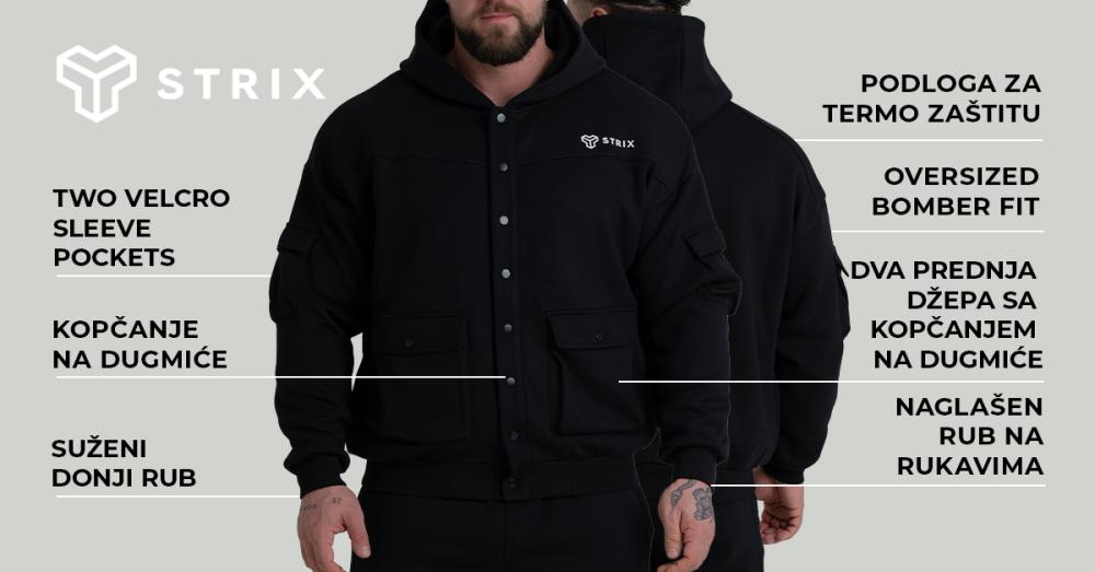 ZOA opuštena jakna crna - STRIKS