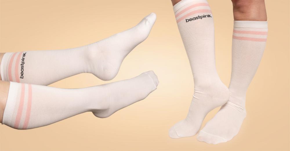 Čarape High Socks Bele - BeastPink