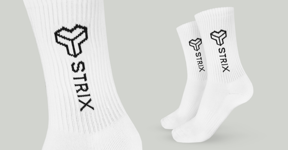 Essential Crew Socks 2Pack White - STRIX