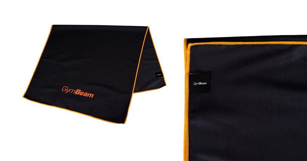 Спортски пешкир који се брзо суши црни/наранџасти - ГимБеам