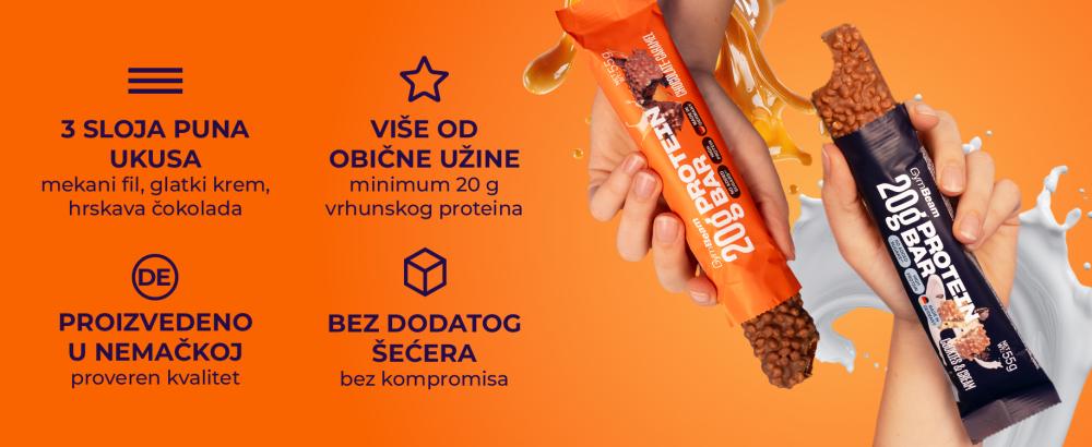 Karkteristike 20 g Protein bar - GymBeam