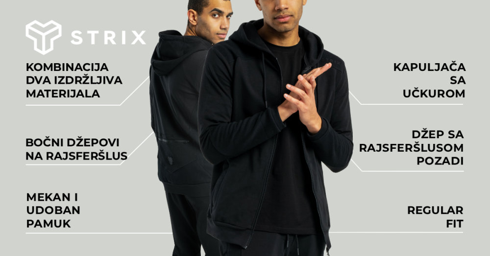 Muška dukserica ALPHA Crna - STRIX