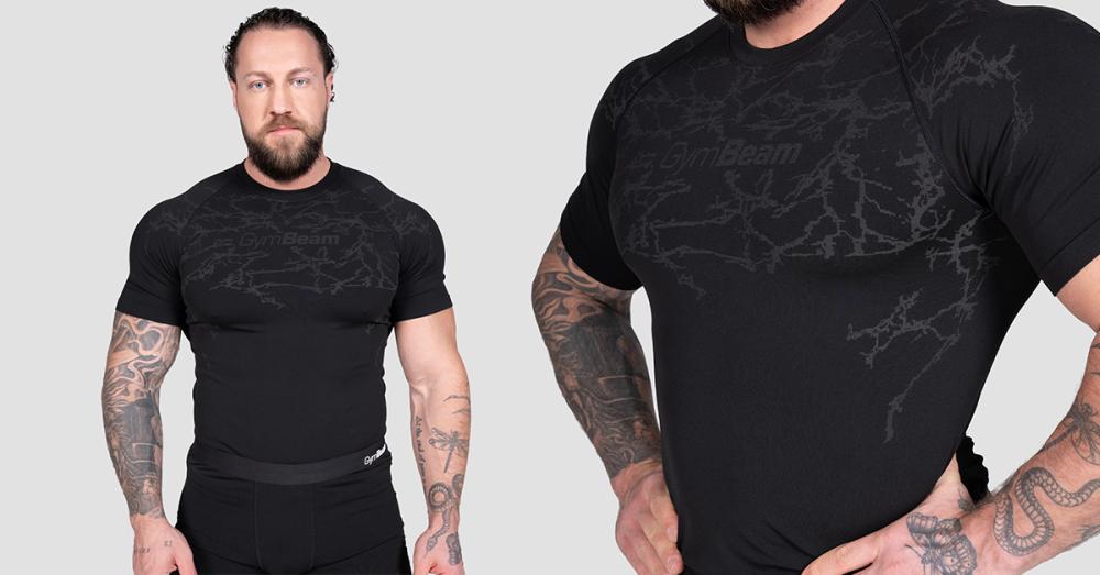 Bešavna Static Majica Crna - GymBeam