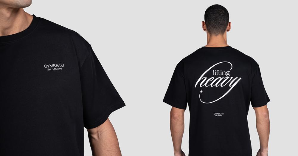 Majica Lifting Heavy Crna - GymBeam