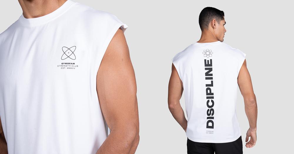 Discipline Tank Top White - GymBeam