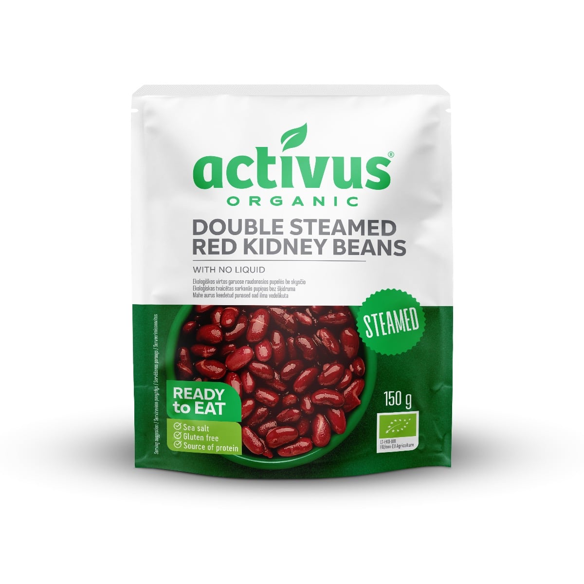 Organic double steamed Red kidney beans with no liquid - Activus