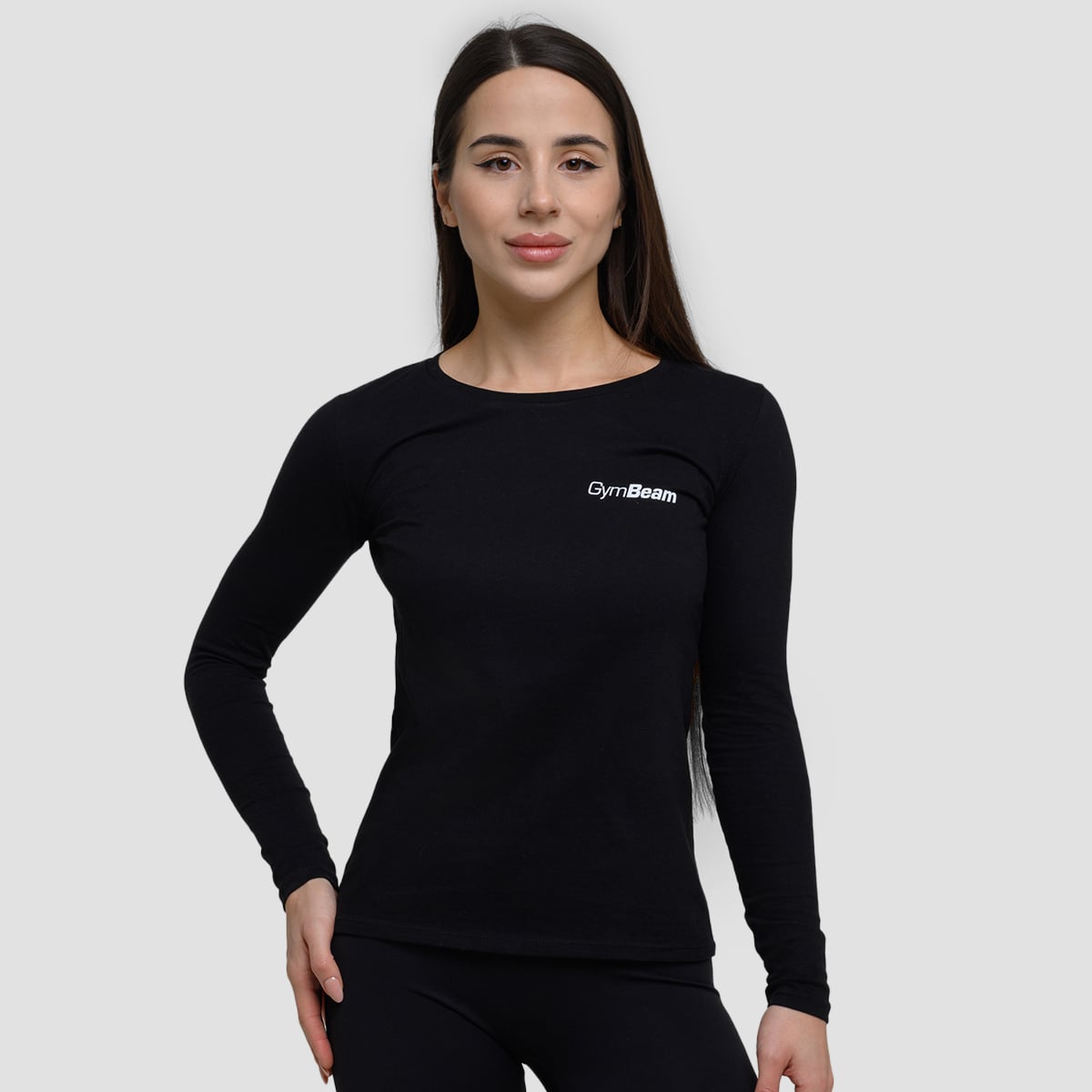 Ženska majica dugih rukava Basic Black - GymBeam