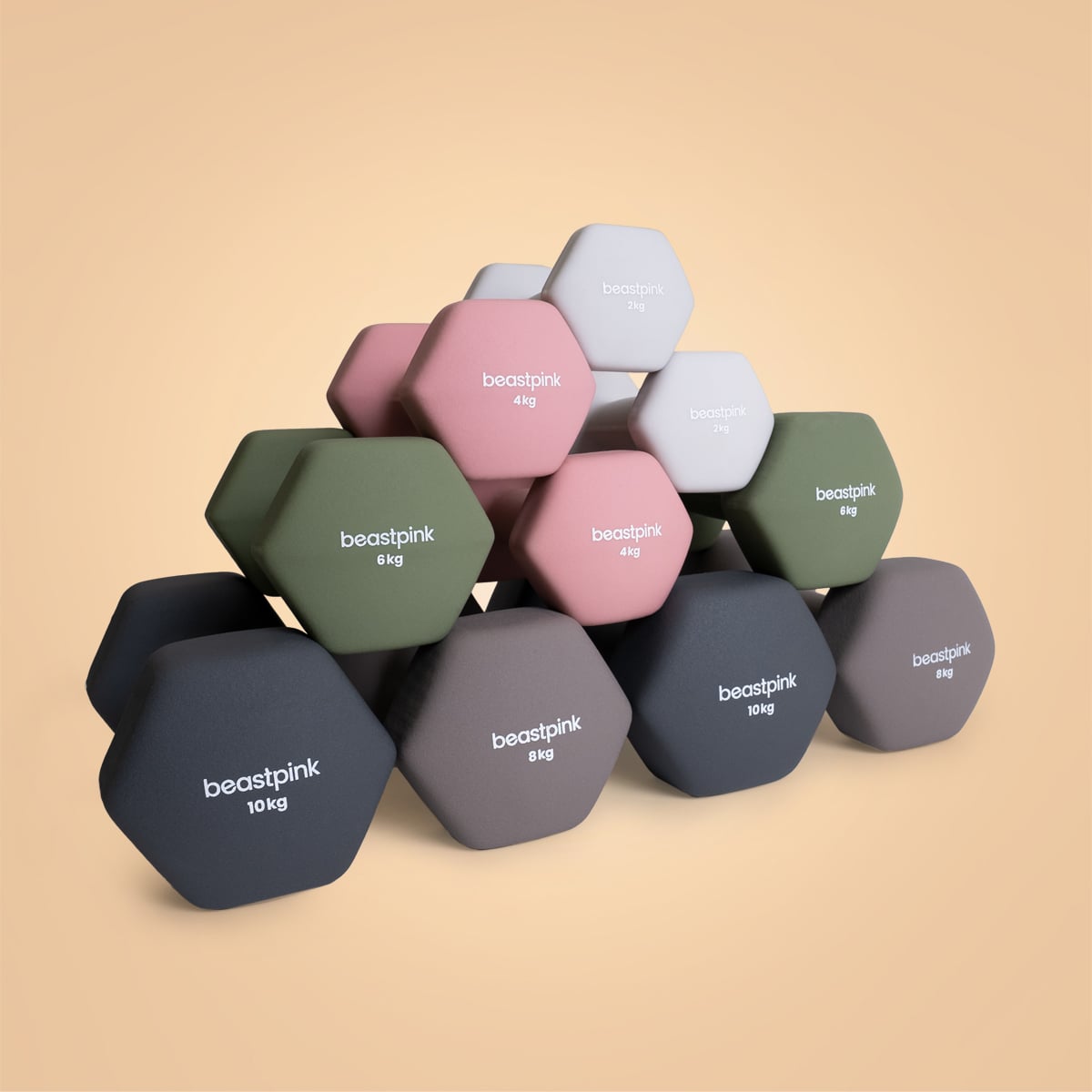 Neoprenska bučica Hex - BeastPink