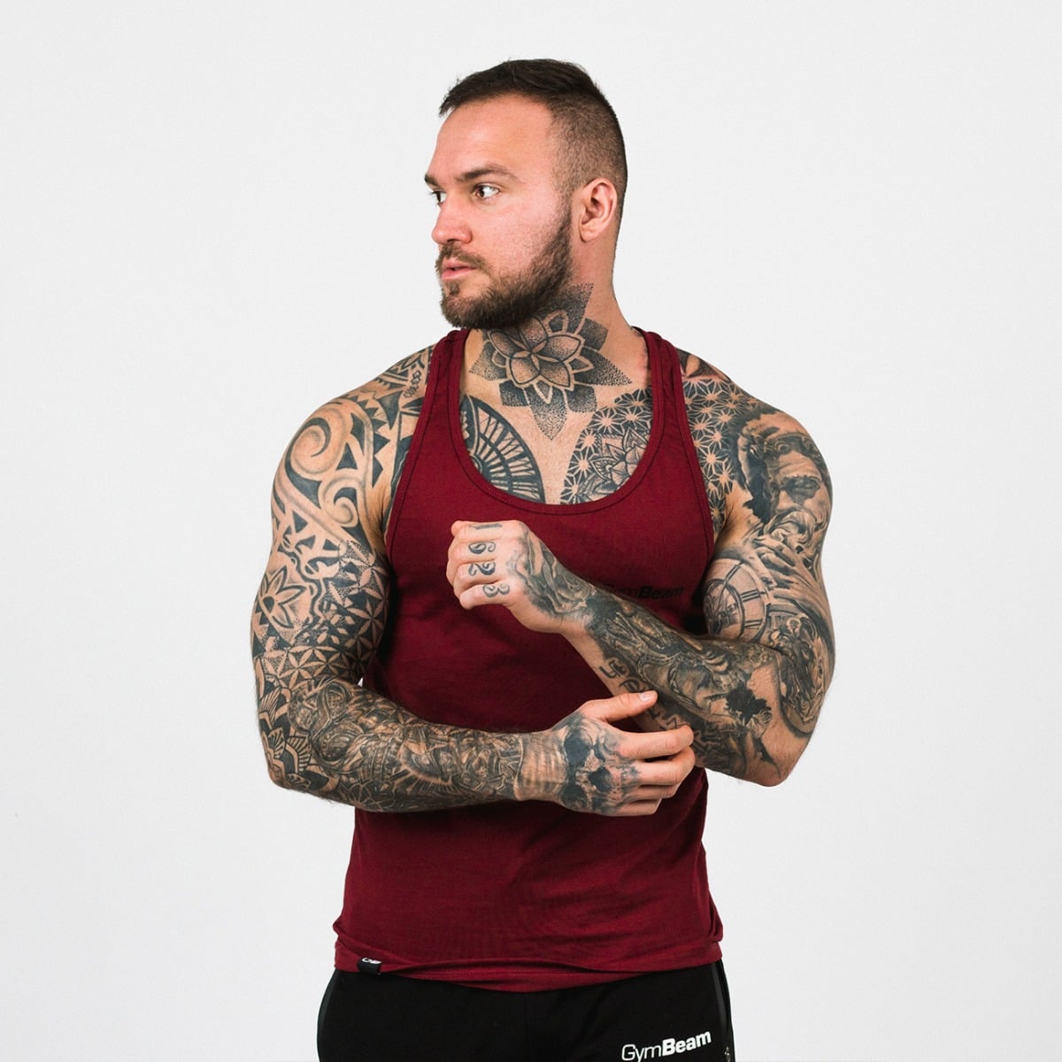 Majica bez rukava Stringer Tank Top Burgundy - GymBeam