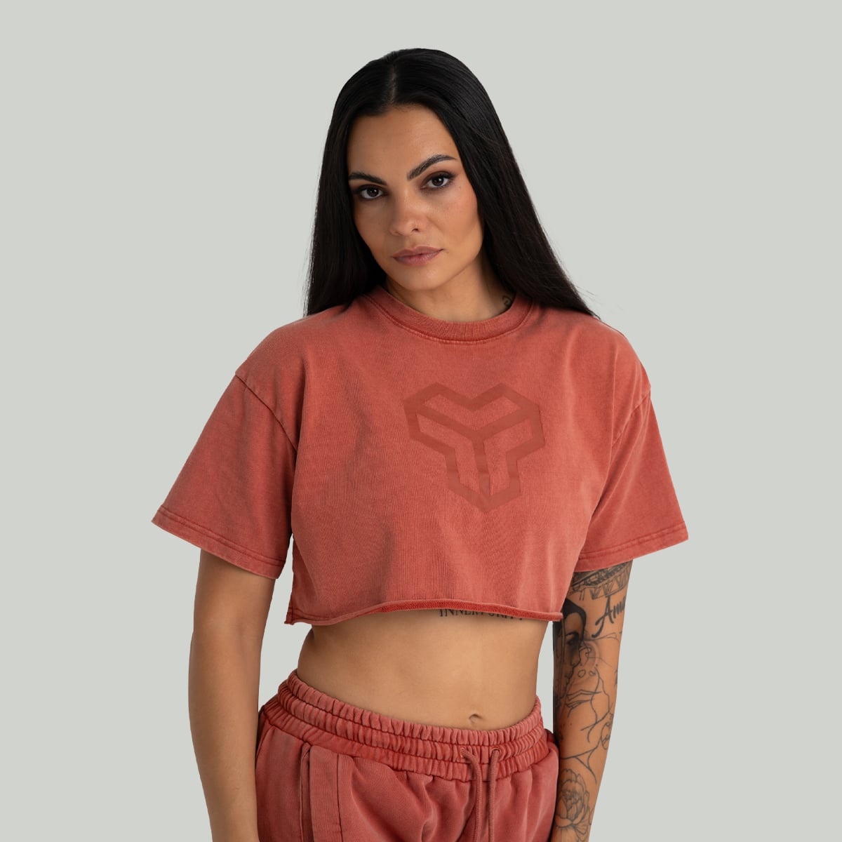Ženska majica CropTop Washed Terra - STRIX
