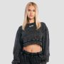Ženski duks Aura Cropped Washed Black - GymBeam M