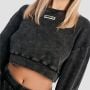 Ženski duks Aura Cropped Washed Black - GymBeam M