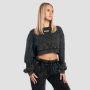 Ženski duks Aura Cropped Washed Black - GymBeam M
