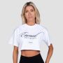 Women‘s Earned Cropped T-shirt White - GymBeam L