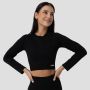 Ženski crop top Ribbed FLO Black - GymBeam XL
