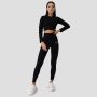 Ženski crop top Ribbed FLO Black - GymBeam XL