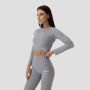 Ženski crop top Ribbed FLO Grey - GymBeam S