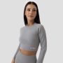 Ženski crop top Ribbed FLO Grey - GymBeam S