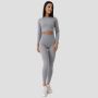 Ženski crop top Ribbed FLO Grey - GymBeam S