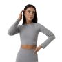 Ženski crop top Ribbed FLO Grey - GymBeam S