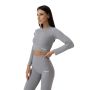 Ženski crop top Ribbed FLO Grey - GymBeam S