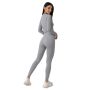 Ženski crop top Ribbed FLO Grey - GymBeam S