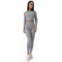 Ženski crop top Ribbed FLO Grey - GymBeam S
