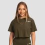Ženska majica Limitless Cropped Espresso - GymBeam XXL