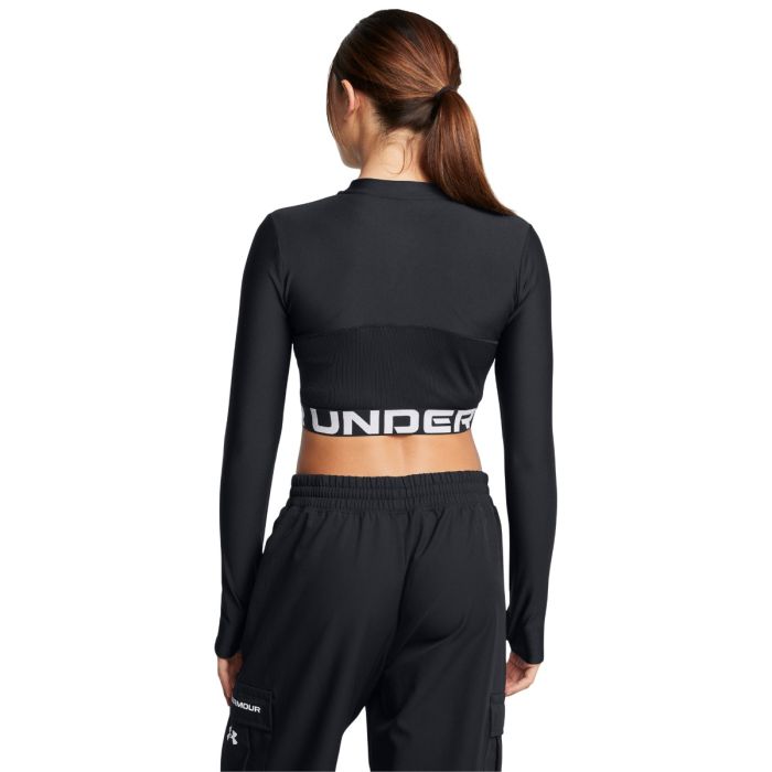 Women‘s top HeatGear Rib 1/4 Zip LS Black - Under Armour XL