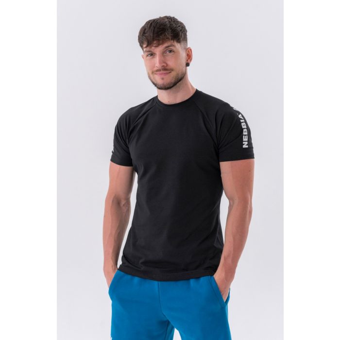 Men‘s T-shirt Sporty Fit Essentials Black - NEBBIA