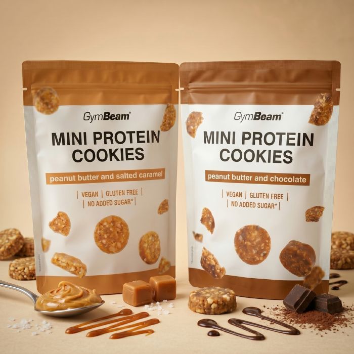 Mini Protein Cookies - GymBeam 100 g - puter od kikirikija slana karamela