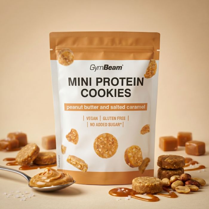 Mini Protein Cookies - GymBeam 100 g - puter od kikirikija slana karamela