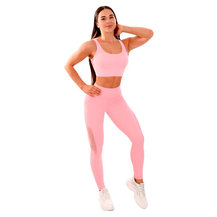 Ženske helanke Mesh Panel Pink - GymBeam XL
