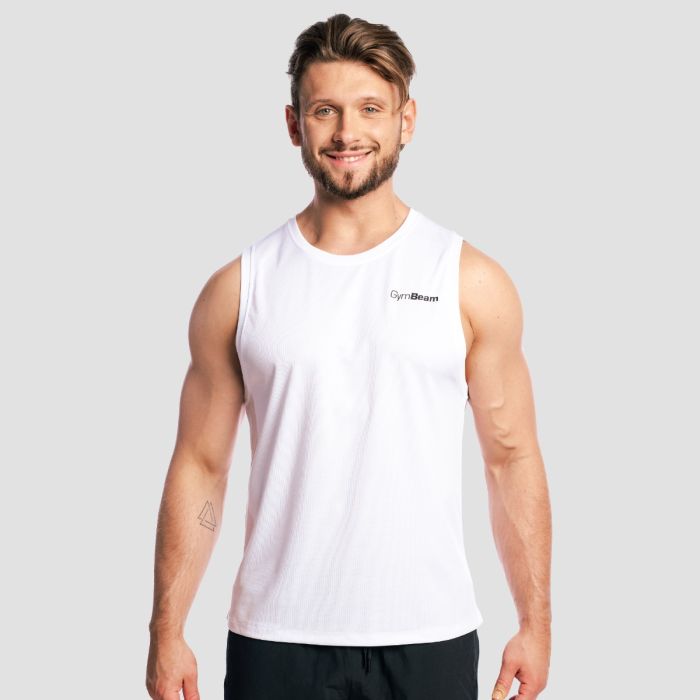 Muška majica bez rukava Base Mesh White - GymBeam XXL