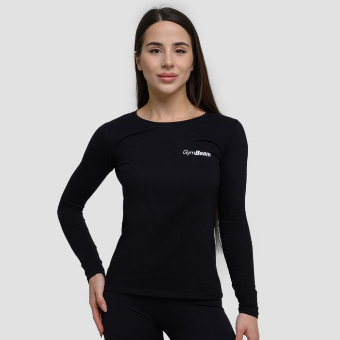 Ženska majica dugih rukava Basic Black - GymBeam XXL